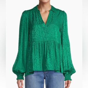 LILLY PULITZER JAYLENE JACQUARD EVERGREEN PARTY ANIMAL TOP ~ NWT